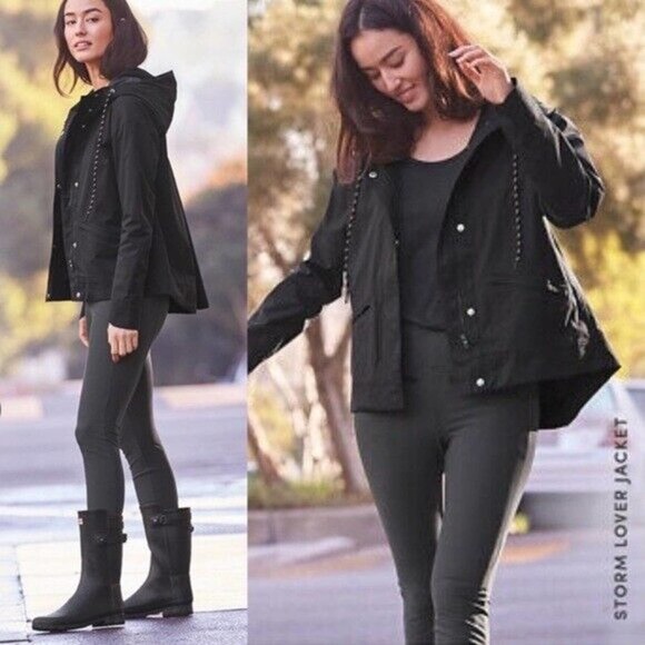 Athleta Jackets & Blazers - Athleta Stormlover Hooded Jacket Waterproof Black Women's Size Small H14489